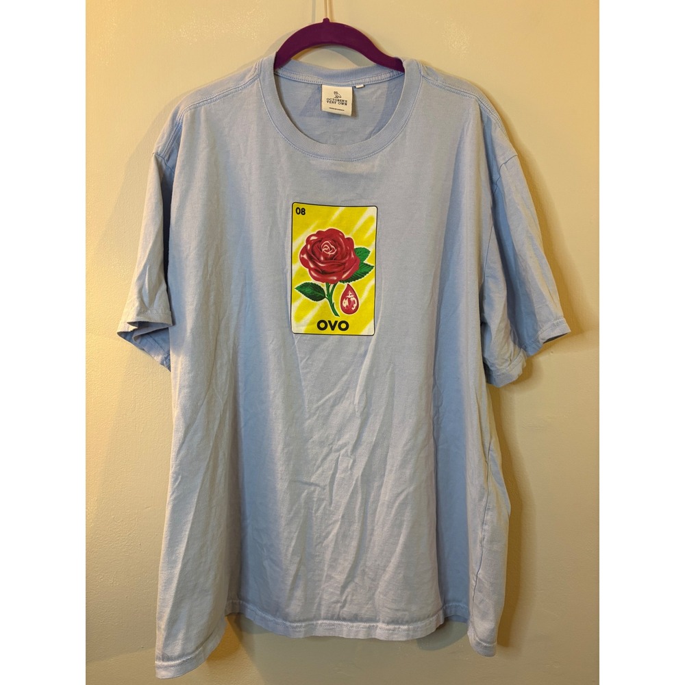 OCTOBER'S VERY OWN Rose Graphic Light Blue Tee Shirt XL